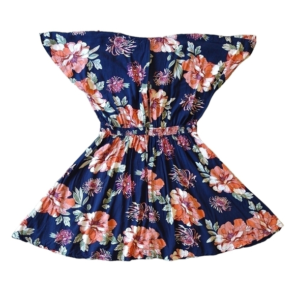 Lulu's Botanic of Time Navy Blue Floral Print Tie-Front Skater Mini Dress - Picture 5 of 12